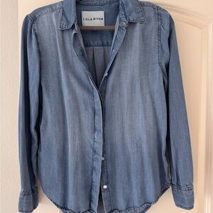 Lola River Women's Light Blue Denim Button-Down Shirt
